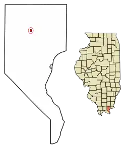 Location of Eddyville in Pope County, Illinois.