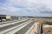 Port of Brisbane Motorway north view from overpass.