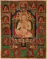 Top (left of center) Onpo Lama Rinpoche (1251–1296), who briefly served as the abbot of Taklung and was the founder of Riwoche Monastery