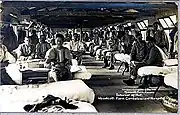 Interior of one of the hospital's convalescent huts