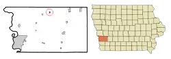 Location of Minden, Iowa