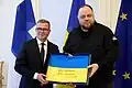 Finnish Prime Minister Petteri Orpo and the Chairman of the Verkhovna Rada Ruslan Stefanchuk  meet in Kyiv, 23 August 2023