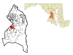 Location of Suitland-Silver Hill, Maryland