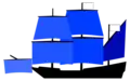 Rear Admirals Flagship in the Rear Admirals of the Fleet Squadron English Navy (1596) and position of his command flags.