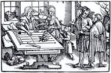 A calculation table&nbsp;[de], used for arithmetic using Roman numerals