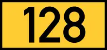 Shield for former Reichsstraße 128 in former East Prussia, abbreviated as R&nbsp;128