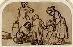 A child being taught to walk (c. 1635). David Hockney said: "I think it's the greatest drawing ever done... It's a magnificent drawing, magnificent."