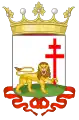 European depiction of the symbol of Ethiopia, a lion holding a patriarchal cross