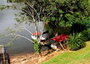 Restaurant with open-air, covered setating at Dos Bocas