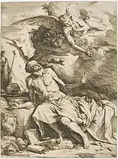 St. Jerome and the Trumpet of the Last Judgment, ca. 1621, etching & engraving, 31.5 x 23.6&nbsp;cm.