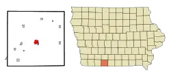 Location of Mount Ayr, Iowa