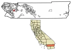 Location of Green Acres in Riverside County, California.