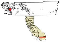 Location in Riverside County and the state of California
