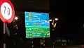 A road sign near Jalan Yam Tuan, Seremban with yellow letters for major roads and green letters on green signs for hospitals and white on green signs for expressways.