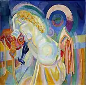 Robert Delaunay, 1915, Nu à la toilette (Nu à la coiffeuse), oil on canvas, 140 × 142&nbsp;cm, Musée d'Art Moderne de la Ville de Paris