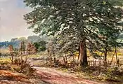 Early Texas Landscape, oil on canvas, private collection.