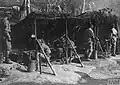 Romanian troops in a field kitchen near  Ivești, 1917