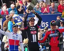 Post-race podium