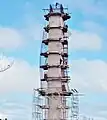 Earlier photo of the statue showing the armature and the 3m x 3m core shaft