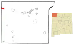 Location of Beclabito, New Mexico