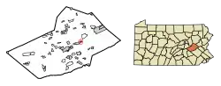 Location of Middleport in Schuylkill County, Pennsylvania.