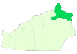 Location of Meyami County in Semnan province