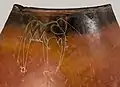 Sherd from a Black-topped Red Ware Beaker with a Graffito of an Elephant (detail picture), Metropolitan Museum of Art