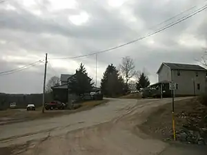 The community of Shunk, within Fox Township along the side of State Route&nbsp;154 as seen in February 2012.
