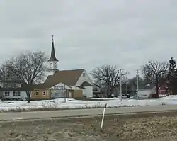 Downtown Slades Corners from Wisconsin Highway 50