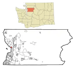 Location of Priest Point, Washington