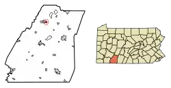 Location of Boswell in Somerset County, Pennsylvania.