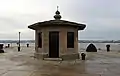 The southern of the two gatekeeper's huts, Brunswick Half Tide Dock(c.1832; Grade II)