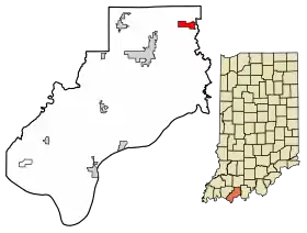 Location of St. Meinrad in Spencer County, Indiana