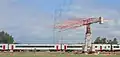 Railway line protection during work on the transmission towers