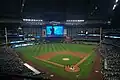 American Family Field with the roof closed in 2023.