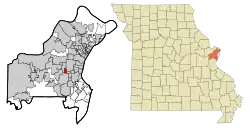 Location of Huntleigh, Missouri