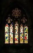 Church Of St Edmund, stained glass windows at dusk