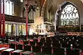 Nave view east, towards the Pulpit, the North Gallery and Offices under the Gallery