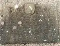 St Mary's Church, Eccleston – the tablet in the enclosure marking the site of the Grosvenor family vault within the old church