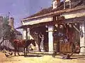 Store on the Erie Canal. 1881. Possibly painted from memory of Armstrong's trip along the canal in 1880.