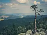 Panorama of the landscape seen from Stołwe Mountains