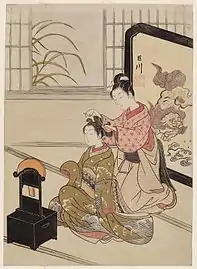 Kyōdai no shūgetsu, Bearing the Kyosen (巨川) seal of the first state of the print, 1766