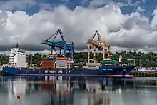 Container ship at Tivoli