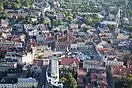 Bird's eye view of the town center