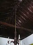 Tea roof of the living room and lamp.