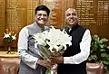 The Chief Minister of Himachal Pradesh, Shri Jai Ram Thakur calling on the Union Minister for Railways and Coal, Shri Piyush Goyal, in New Delhi on May 2, 2018