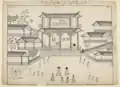 Painting a corner of the Trịnh lord's palace in Đông Kinh