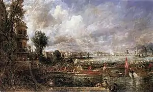 The Opening of Waterloo Bridge seen from Whitehall Stairs, 18 June 1817, oil on canvas, c. 1832. Tate Britain, London.