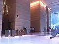 The lobby of the completed building