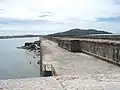 Lower level carried the breakwater railway
